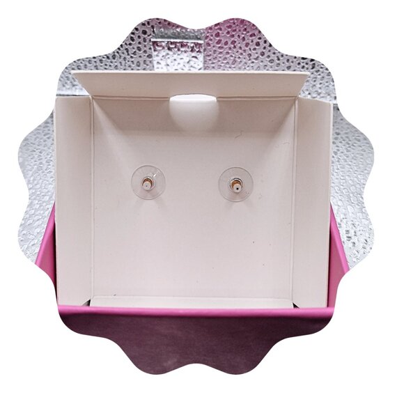 Betsey Johnson Stud Gold Tone Turtle Earrings w/Raised Green shell,  & pink - Picture 3 of 12